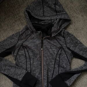 Lululemon Black and Gray Hooded workout Jacket